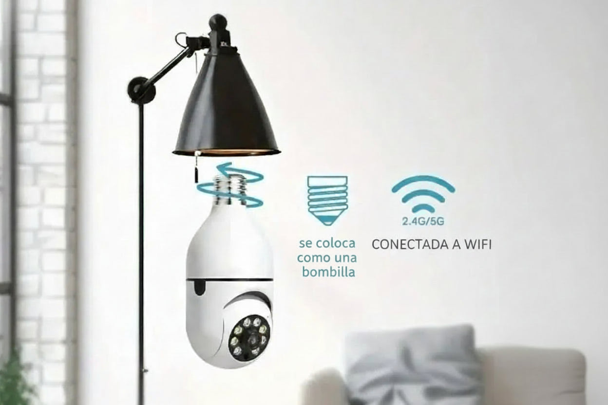 Cámara WiFi 360° con Visión Nocturna – Vigila tu hogar desde el móvil