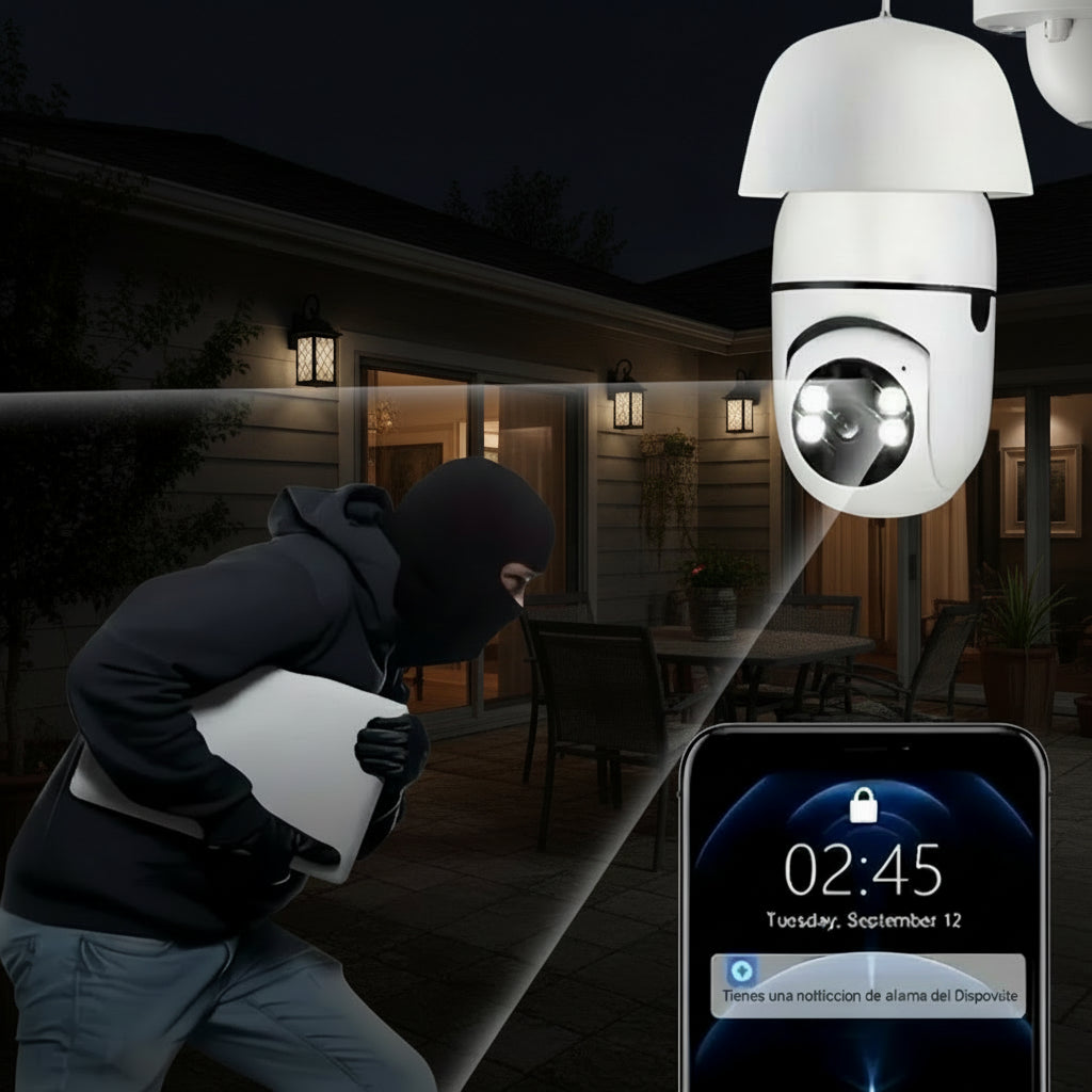 Cámara WiFi 360° con Visión Nocturna – Vigila tu hogar desde el móvil