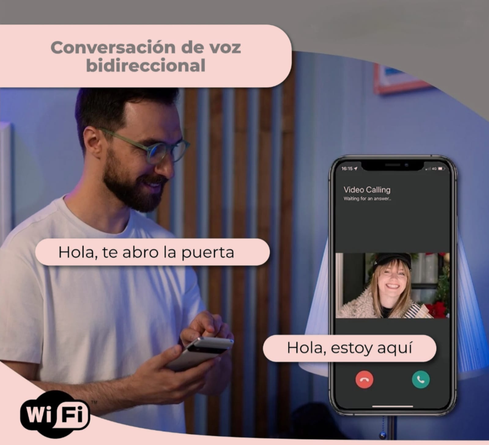 Timbre Inteligente con Cámara Wifi HD - Vigila tu hogar desde el móvil (Visión Nocturna)