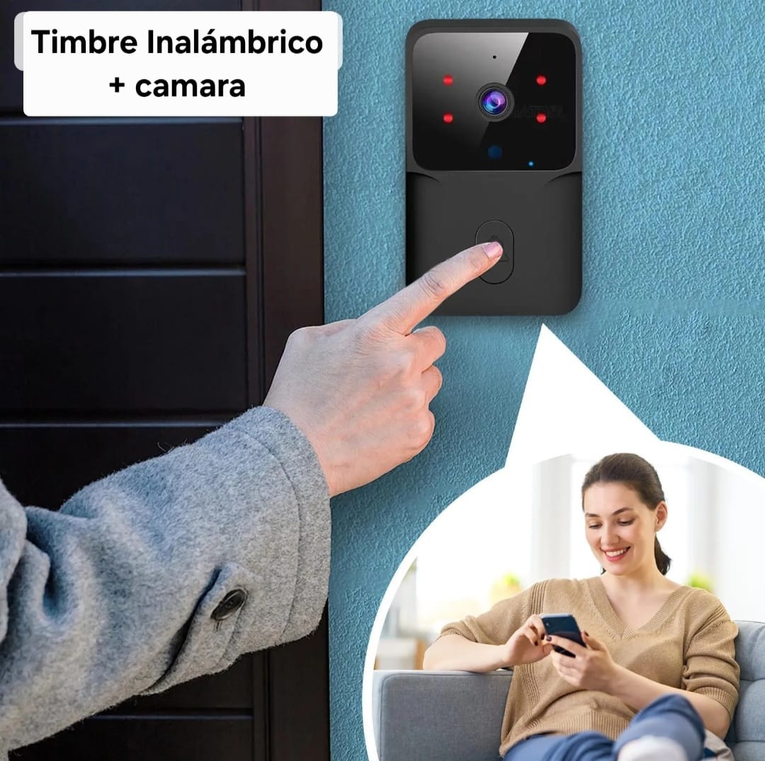 Timbre Inteligente con Cámara Wifi HD - Vigila tu hogar desde el móvil (Visión Nocturna)